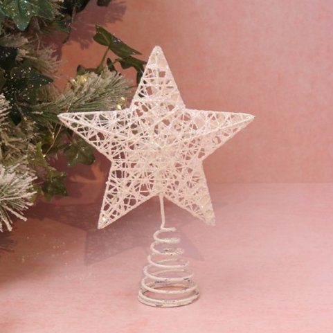 Gisela Graham Iridescent Glitter Star Tree Topper - Duck Barn Interiors