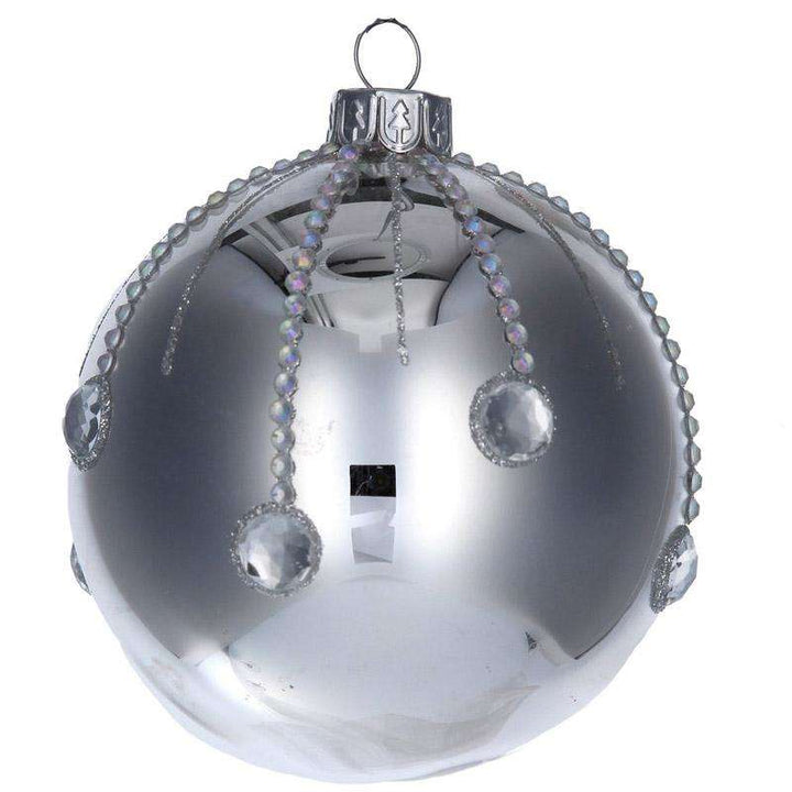 Gisela Graham Silver Mirror Bauble1 - Duck Barn Interiors