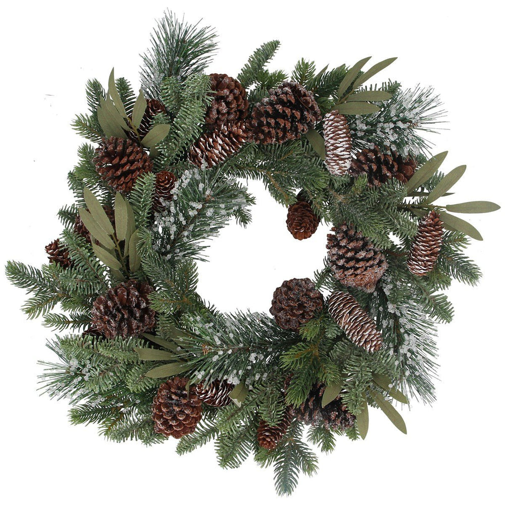 Gisela Graham Snowy Mixed Fir Cone Wreath - Duck Barn Interiors