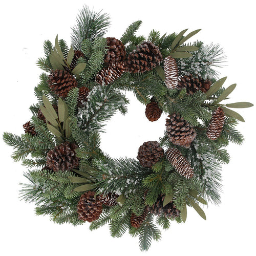 Gisela Graham Snowy Mixed Fir Cone Wreath