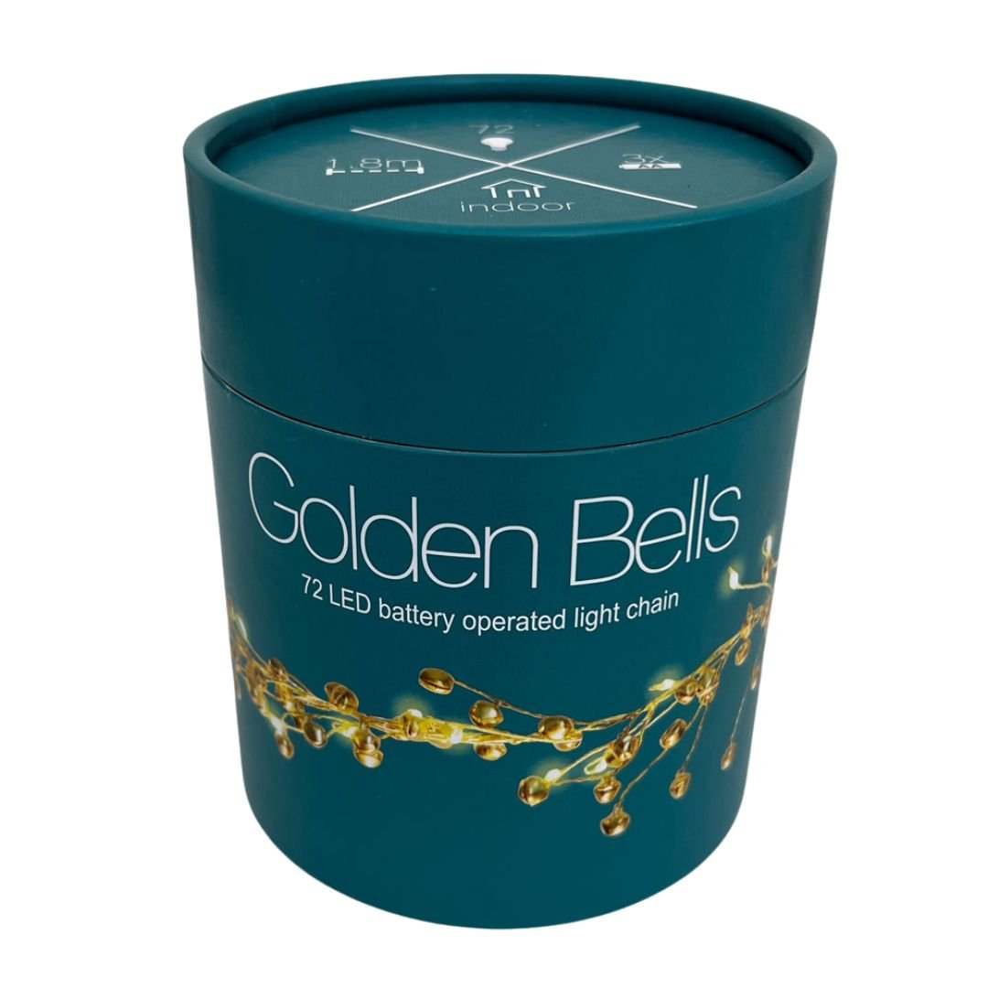 Golden Bells Twinkly Garland with Warm White LEDs - Battery Powered5 - Duck Barn Interiors