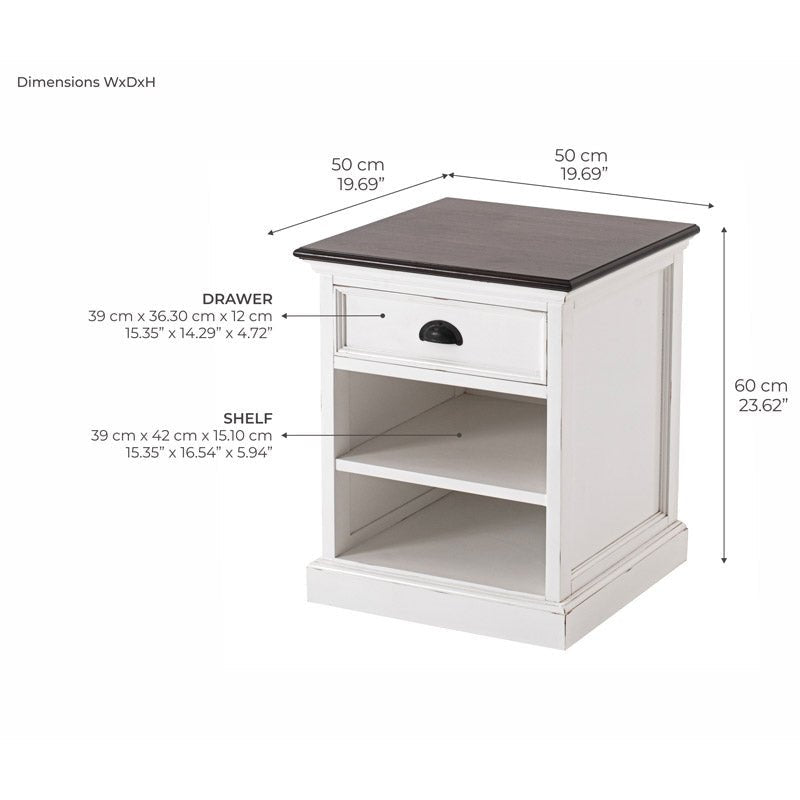 Halifax Accent White Painted Bedside Table with Shelves11 - Duck Barn Interiors