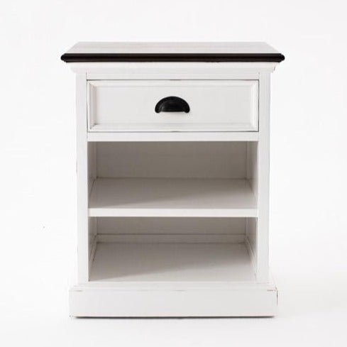 Halifax Accent White Painted Bedside Table with Shelves4 - Duck Barn Interiors