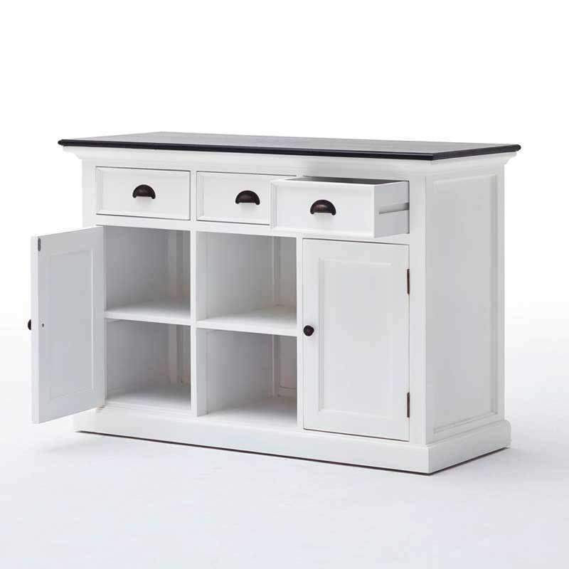 Halifax Contrast White Painted Buffet Sideboard with Rattan Baskets - Duck Barn Interiors