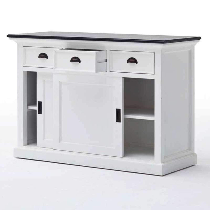 Halifax Contrast White Painted Buffet Sideboard with Sliding Doors6 - Duck Barn Interiors