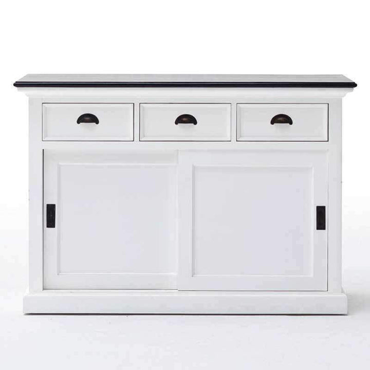 Halifax Contrast White Painted Buffet Sideboard with Sliding Doors5 - Duck Barn Interiors