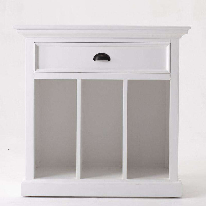 Halifax Grand White Painted Bedside Table with Dividers1 - Duck Barn Interiors