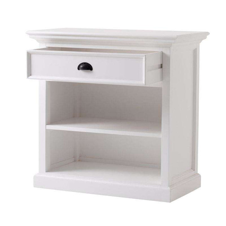 Halifax Grand White Painted Bedside Table with Shelves - Duck Barn Interiors