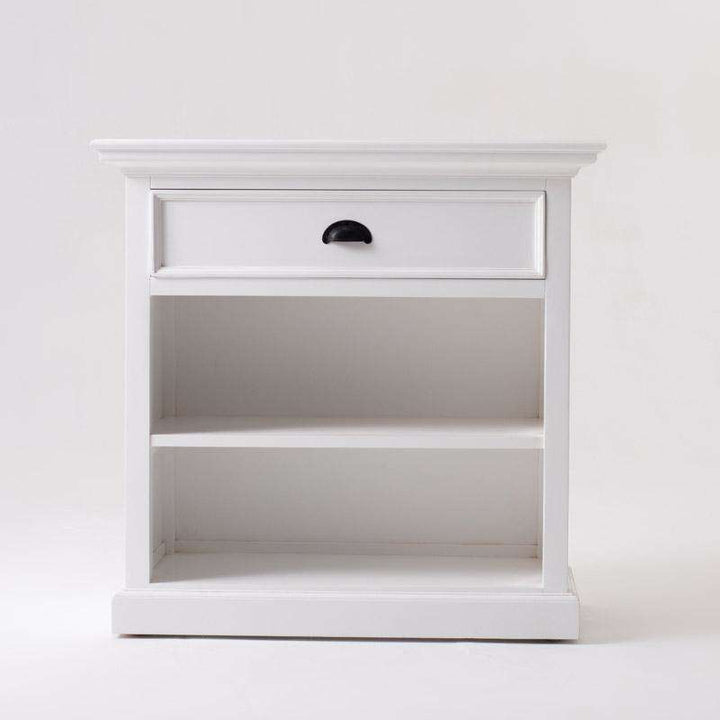 Halifax Grand White Painted Bedside Table with Shelves - Duck Barn Interiors