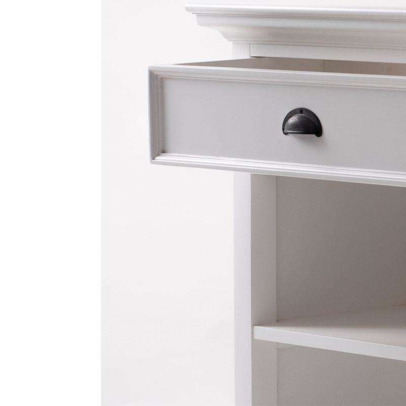 Halifax Grand White Painted Bedside Table with Shelves - Duck Barn Interiors