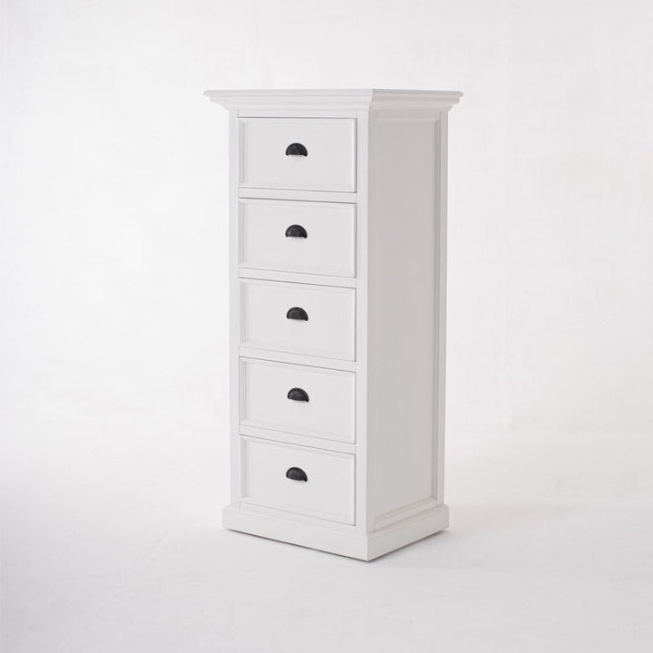 Halifax Grand White Painted Tallboy with 5 Drawers5 - Duck Barn Interiors