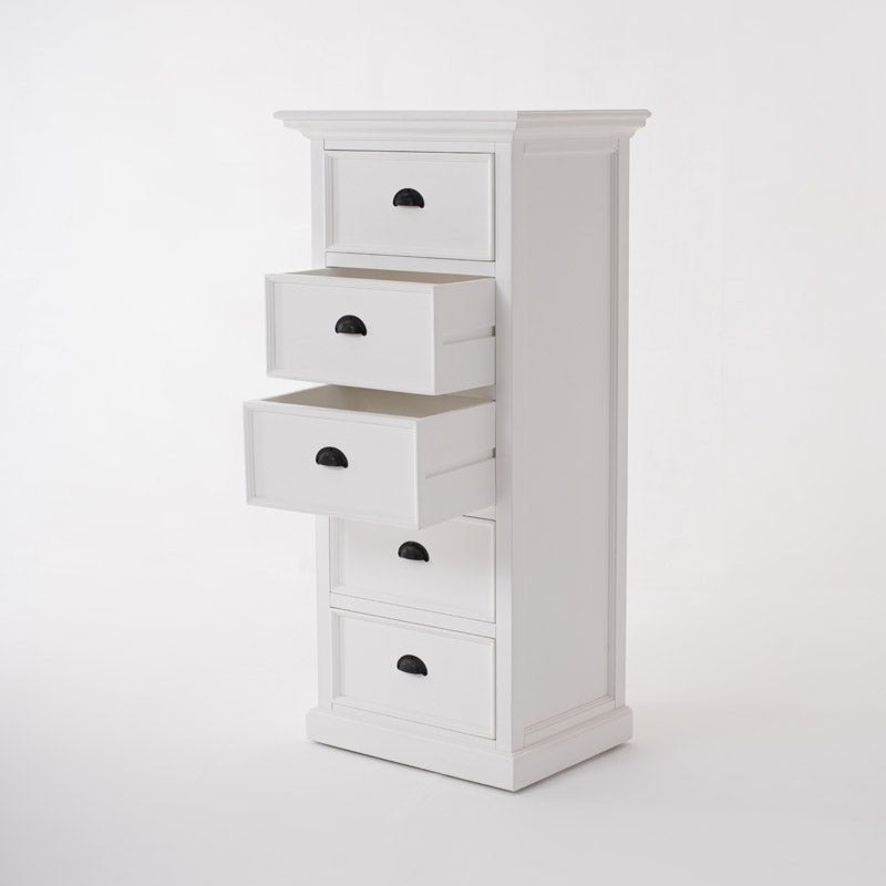 Halifax Grand White Painted Tallboy with 5 Drawers2 - Duck Barn Interiors