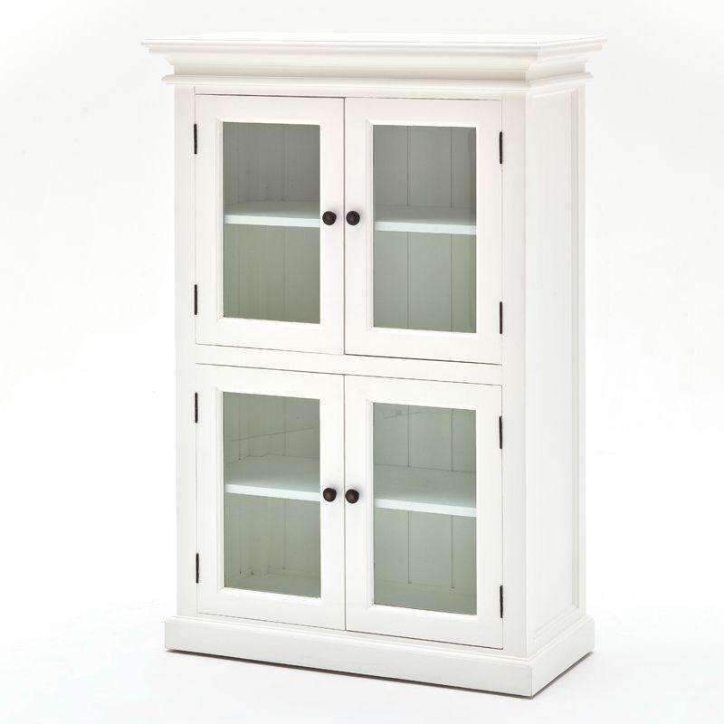 Halifax White Painted 2 Level Pantry Display Cabinet3 - Duck Barn Interiors