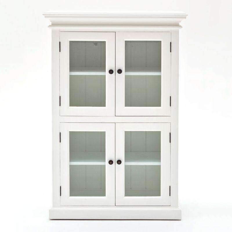 Halifax White Painted 2 Level Pantry Display Cabinet2 - Duck Barn Interiors