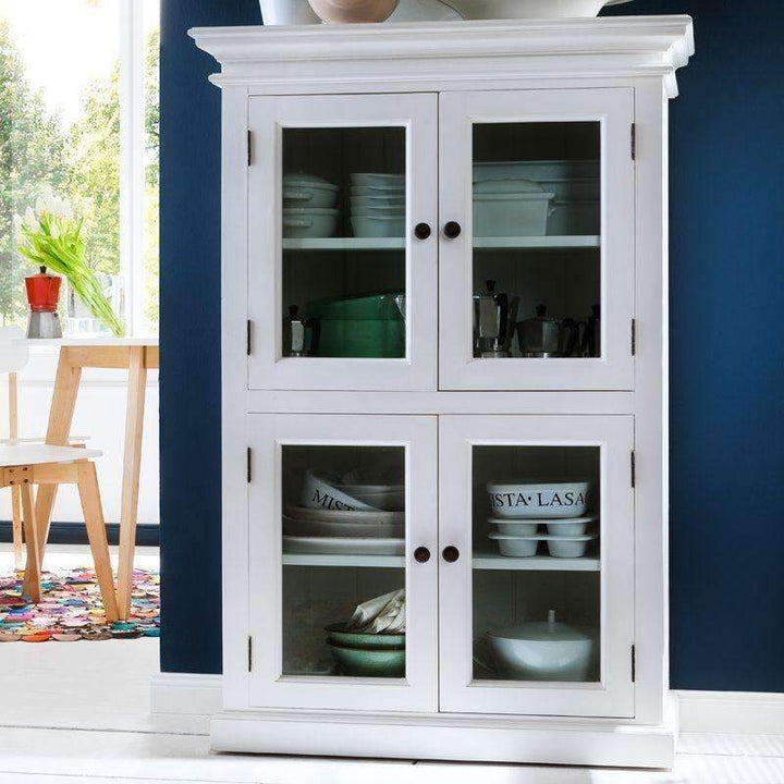 Halifax White Painted 2 Level Pantry Display Cabinet1 - Duck Barn Interiors