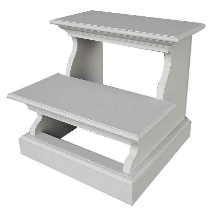 Halifax White Painted Bed Step Stool - Duck Barn Interiors