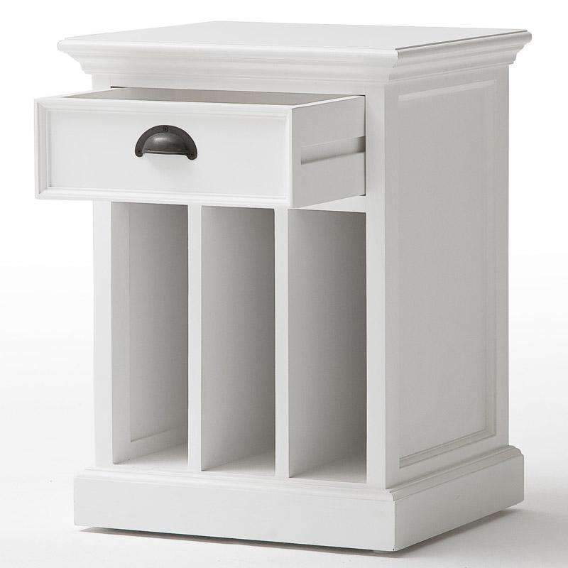 Halifax White Painted Bedside Table with Dividers5 - Duck Barn Interiors