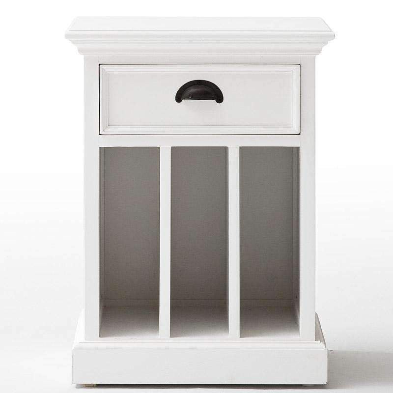 Halifax White Painted Bedside Table with Dividers6 - Duck Barn Interiors