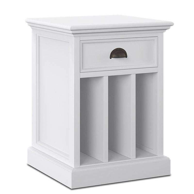 Halifax White Painted Bedside Table with Dividers12 - Duck Barn Interiors