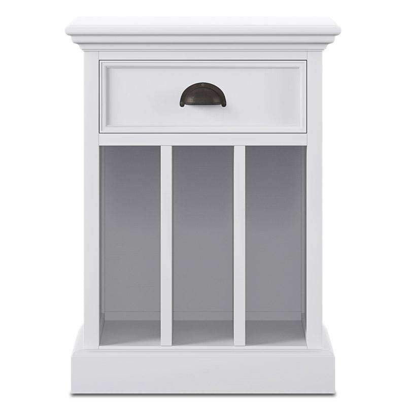 Halifax White Painted Bedside Table with Dividers11 - Duck Barn Interiors