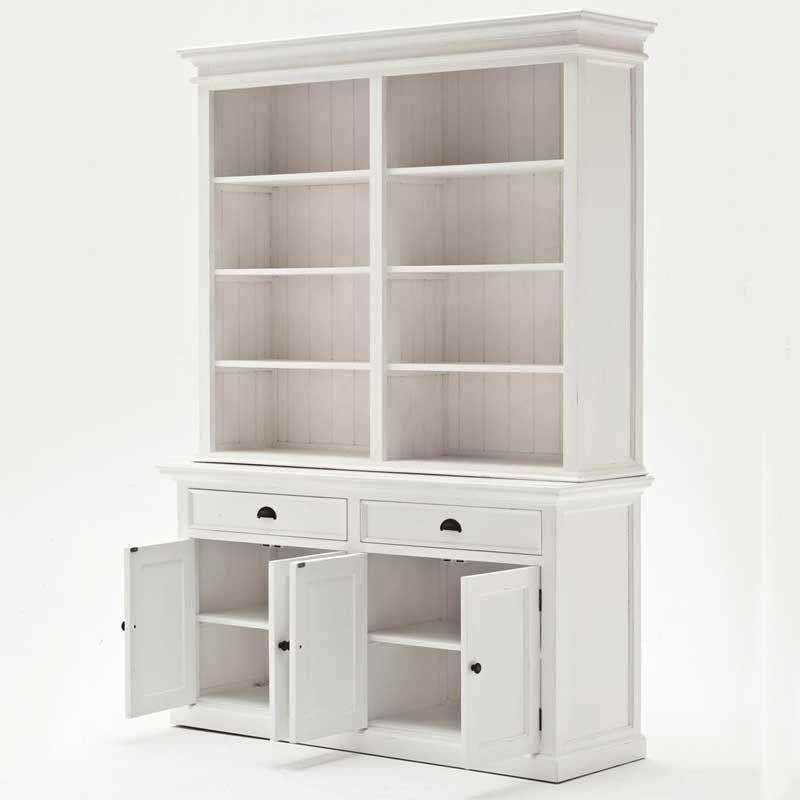 Halifax White Painted Bookcase & Cupboard Unit3 - Duck Barn Interiors