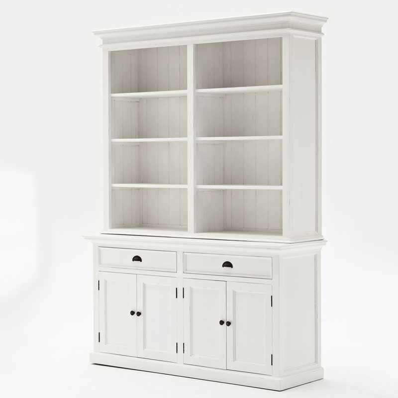 Halifax White Painted Bookcase & Cupboard Unit2 - Duck Barn Interiors