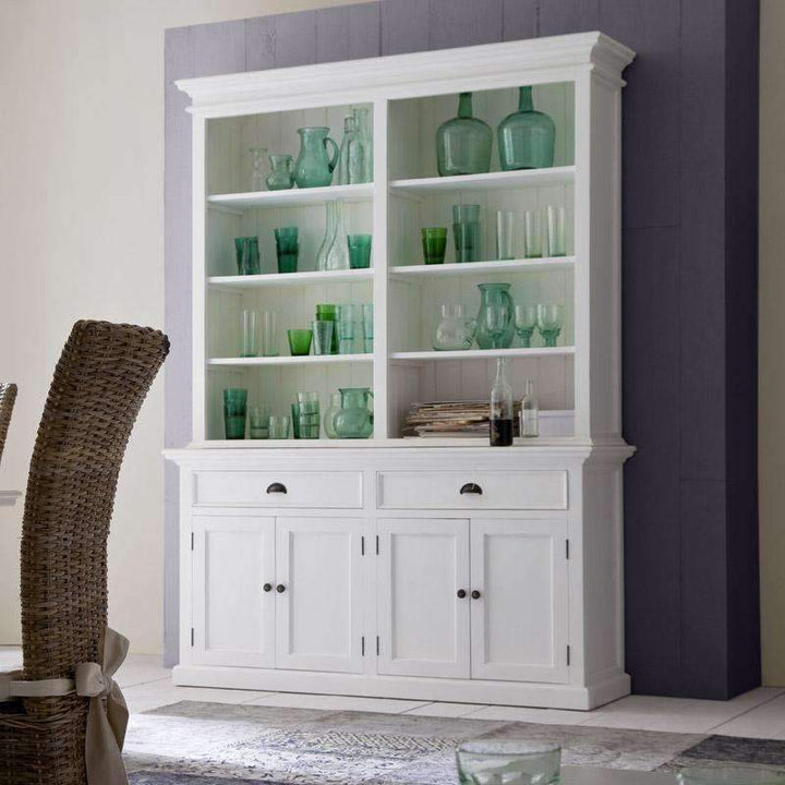 Halifax White Painted Bookcase & Cupboard Unit1 - Duck Barn Interiors