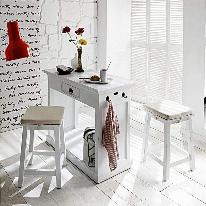 Halifax White Painted Breakfast Table and 2 Stools1 - Duck Barn Interiors