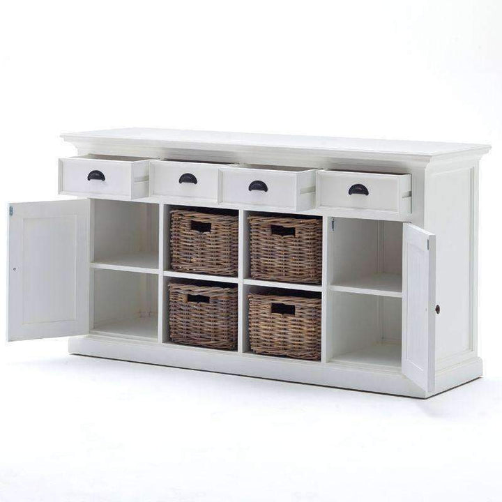 Halifax White Painted Buffet Sideboard with 4 Basket Set5 - Duck Barn Interiors