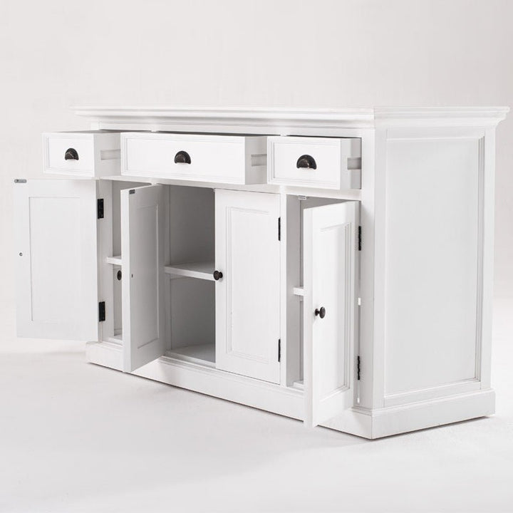 Halifax White Painted Buffet with 4 Doors & 3 Drawers - Duck Barn Interiors