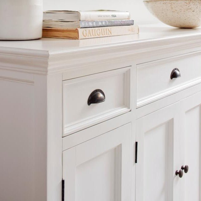 Halifax White Painted Buffet with 4 Doors & 3 Drawers - Duck Barn Interiors