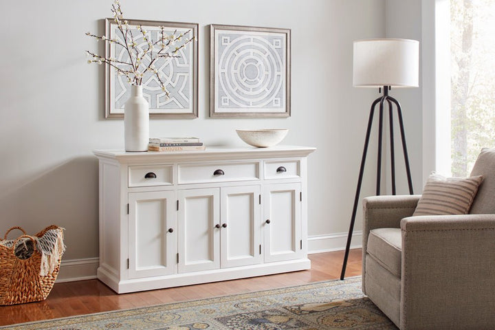 Halifax White Painted Buffet with 4 Doors & 3 Drawers - Duck Barn Interiors