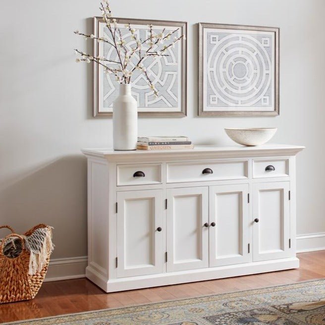 Halifax White Painted Buffet with 4 Doors & 3 Drawers - Duck Barn Interiors