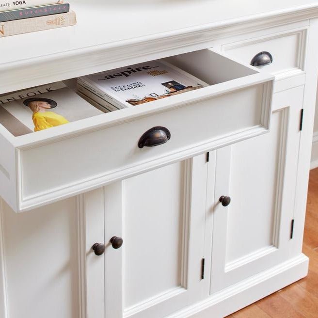 Halifax White Painted Buffet with 4 Doors & 3 Drawers - Duck Barn Interiors