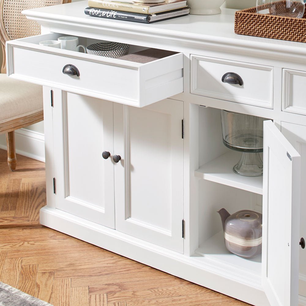 Halifax White Painted Buffet with 5 Doors & 3 Drawers2 - Duck Barn Interiors