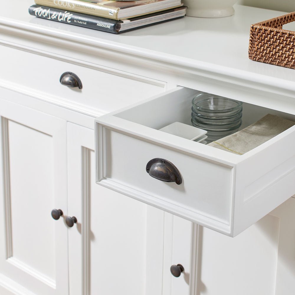 Halifax White Painted Buffet with 5 Doors & 3 Drawers3 - Duck Barn Interiors