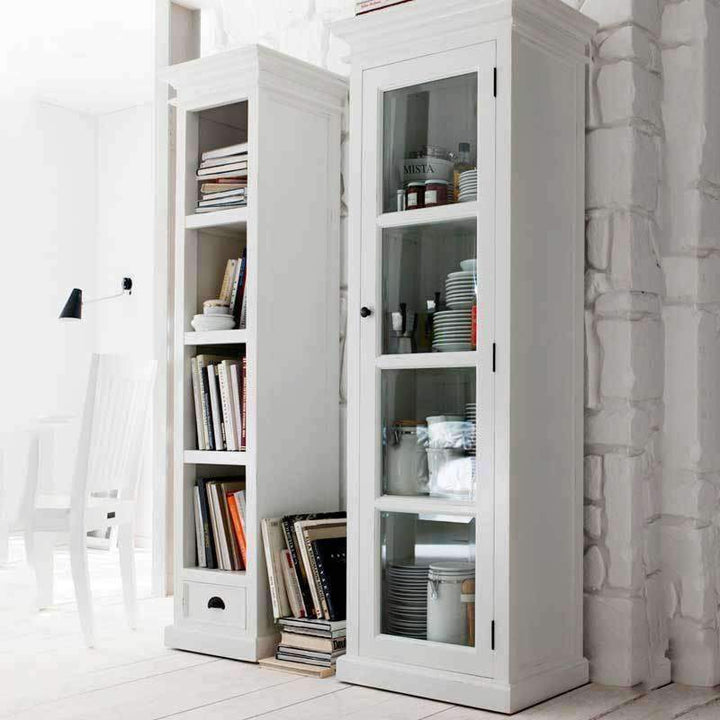 Halifax White Painted Cabinet with Glass Door1 - Duck Barn Interiors