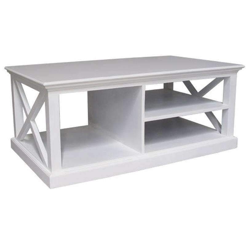 Halifax White Painted Criss Cross Coffee Table - Duck Barn Interiors