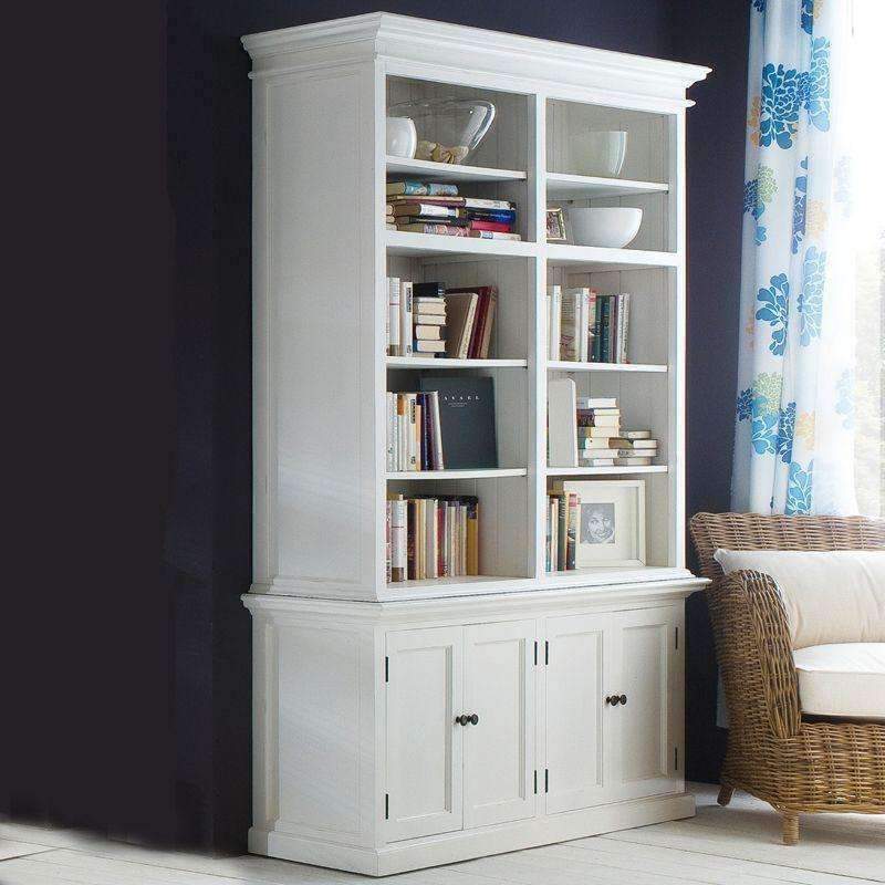 Halifax White Painted Double Bay Hutch Display Unit3 - Duck Barn Interiors