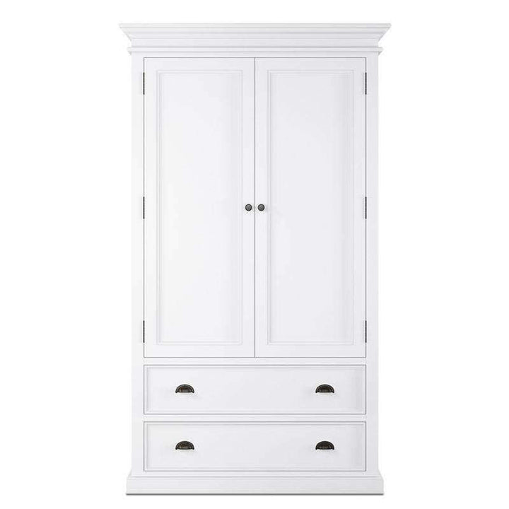 Halifax White Painted Double Wardrobe With Drawers - Duck Barn Interiors
