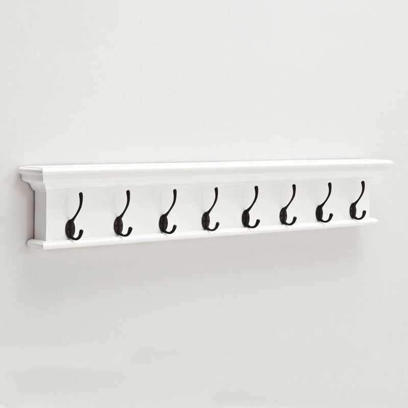 Halifax White Painted Eight Hook Coat Rack - Duck Barn Interiors