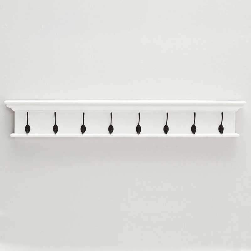 Halifax White Painted Eight Hook Coat Rack3 - Duck Barn Interiors