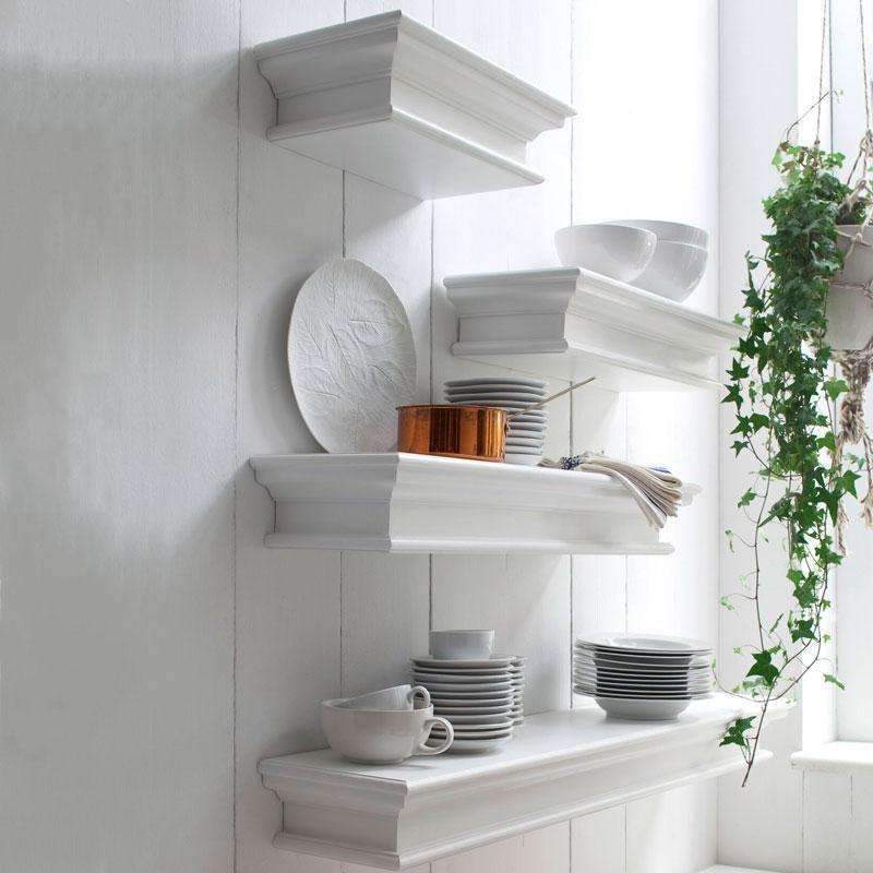 Halifax White Painted Floating Wall Shelf (3 Sizes)3 - Duck Barn Interiors