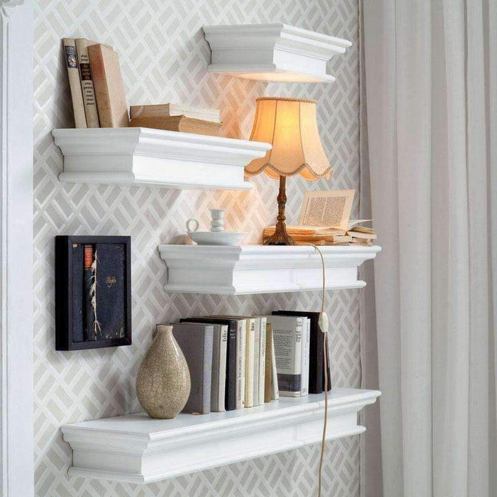 Halifax White Painted Floating Wall Shelf (3 Sizes)1 - Duck Barn Interiors