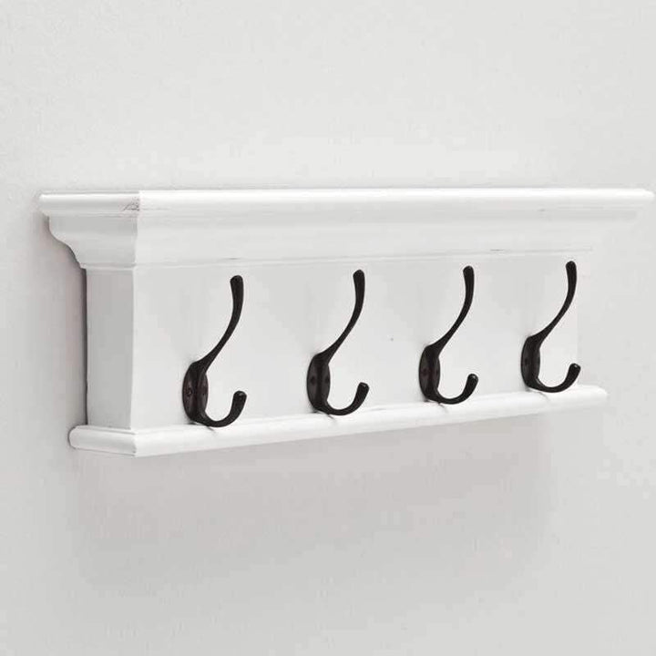 Halifax White Painted Coat Rack - 4 Hooks4 - Duck Barn Interiors