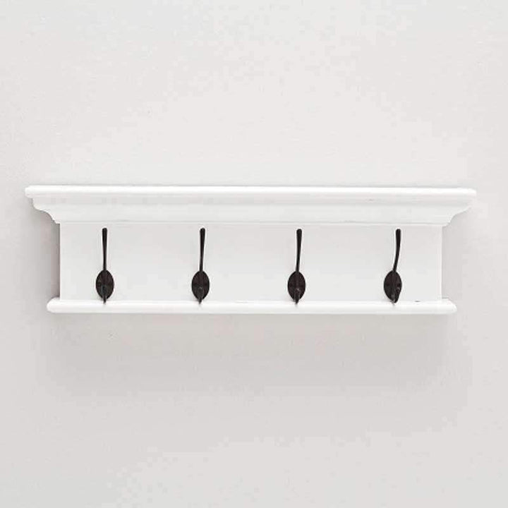 Halifax White Painted Coat Rack - 4 Hooks3 - Duck Barn Interiors