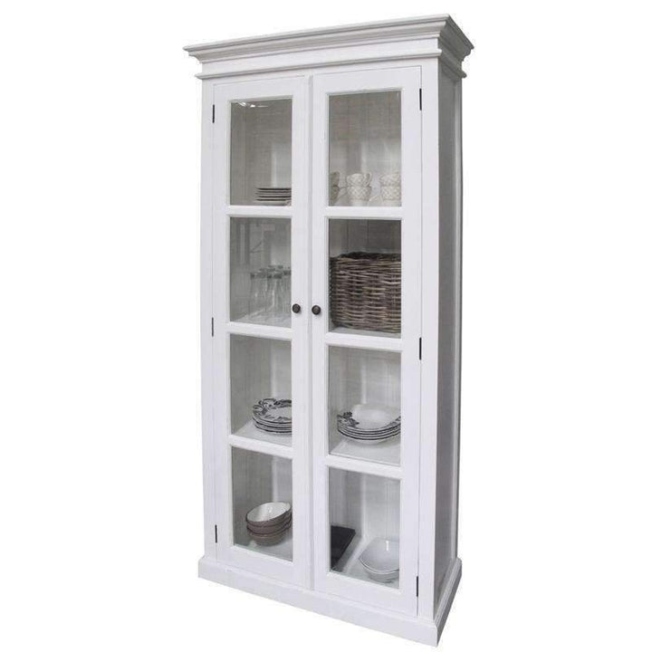 Halifax White Painted Glazed Display Cabinet2 - Duck Barn Interiors