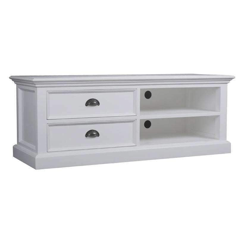 Halifax White Painted Medium TV Unit2 - Duck Barn Interiors