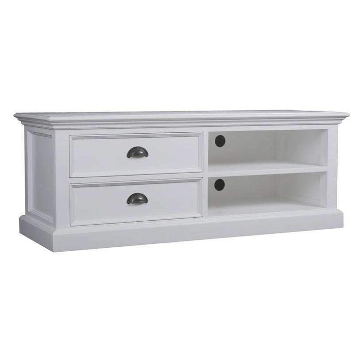 Halifax White Painted Medium TV Unit2 - Duck Barn Interiors