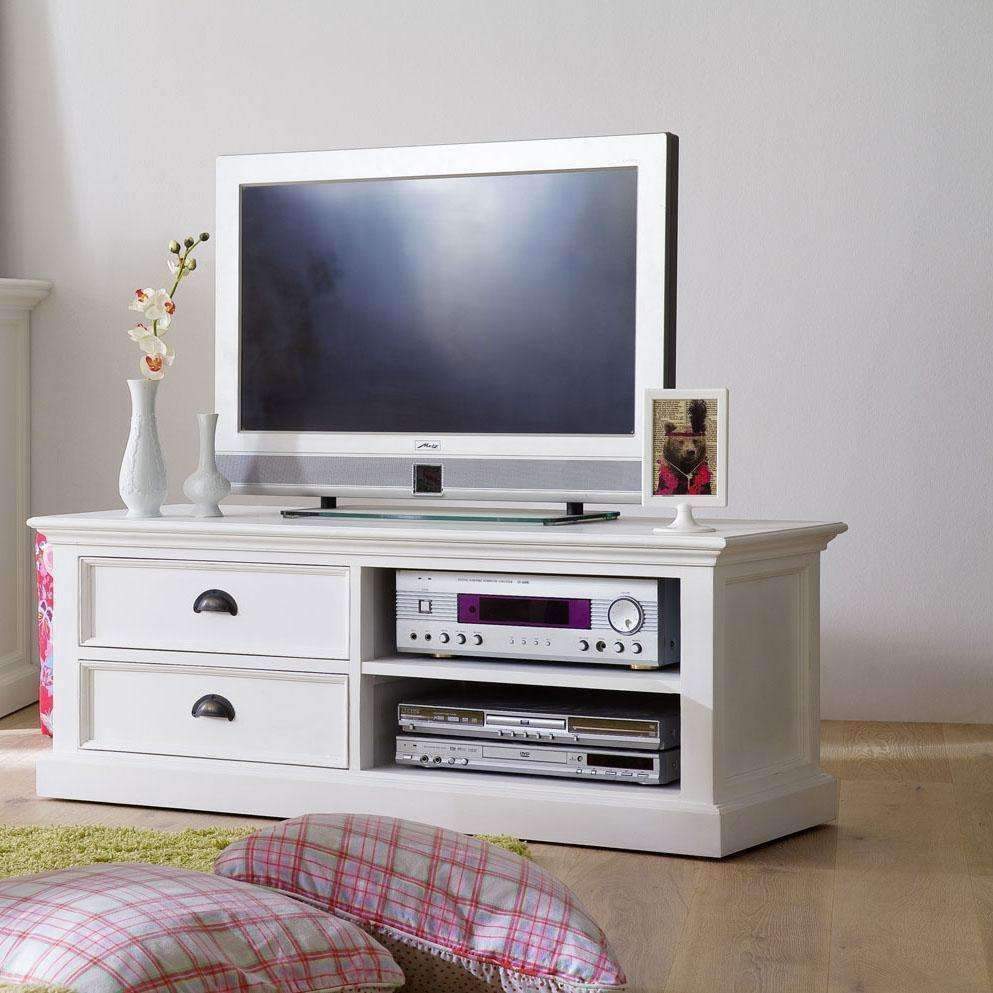 Halifax White Painted Medium TV Unit3 - Duck Barn Interiors